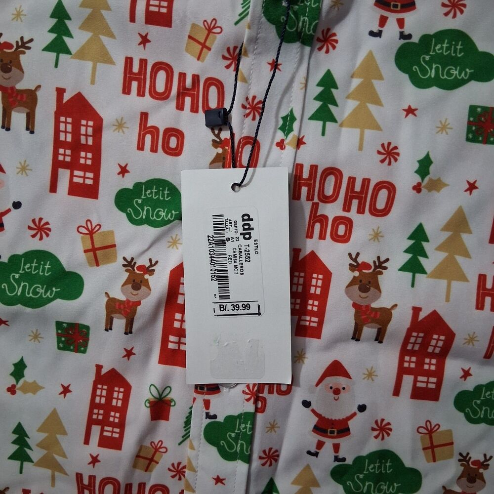 Trion Men's Small Shirt NEW WITH TAGS Christmas Ho Ho Ho Button Up - Picture 5 of 9